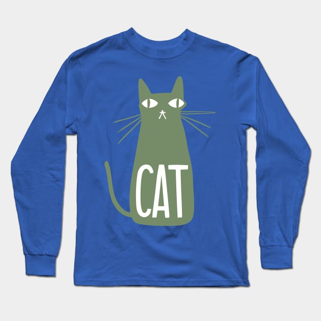 Cool Watercress Hepcat Cat Long Sleeve T-Shirt by Sorry Frog